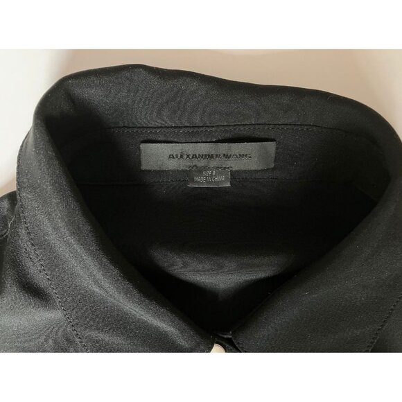 Alexander Wang Black Button Up Blouse with Metal Detailing Size 8 - Picture 4 of 6
